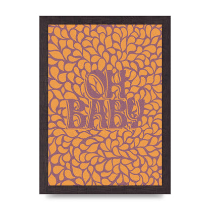 Oh Baby Coral Pattern" Printed Poster - A4 framed