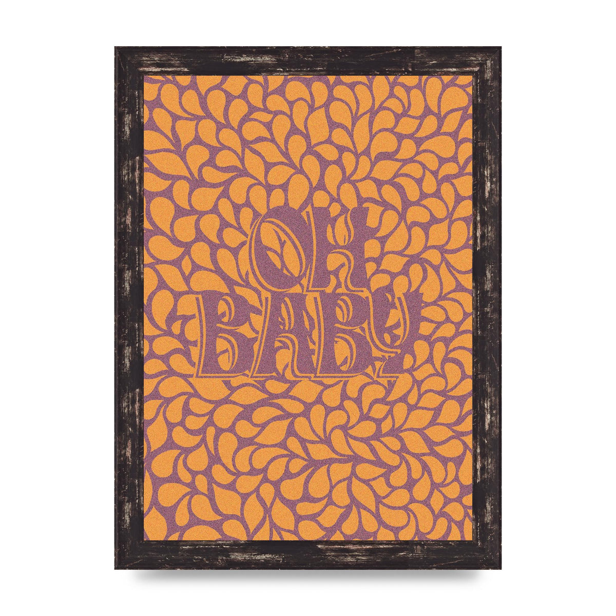 Oh Baby Coral Pattern" Printed Poster - A4 framed
