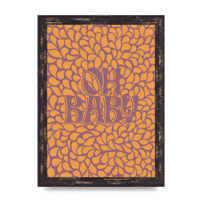 Oh Baby Coral Pattern" Printed Poster - A4 framed