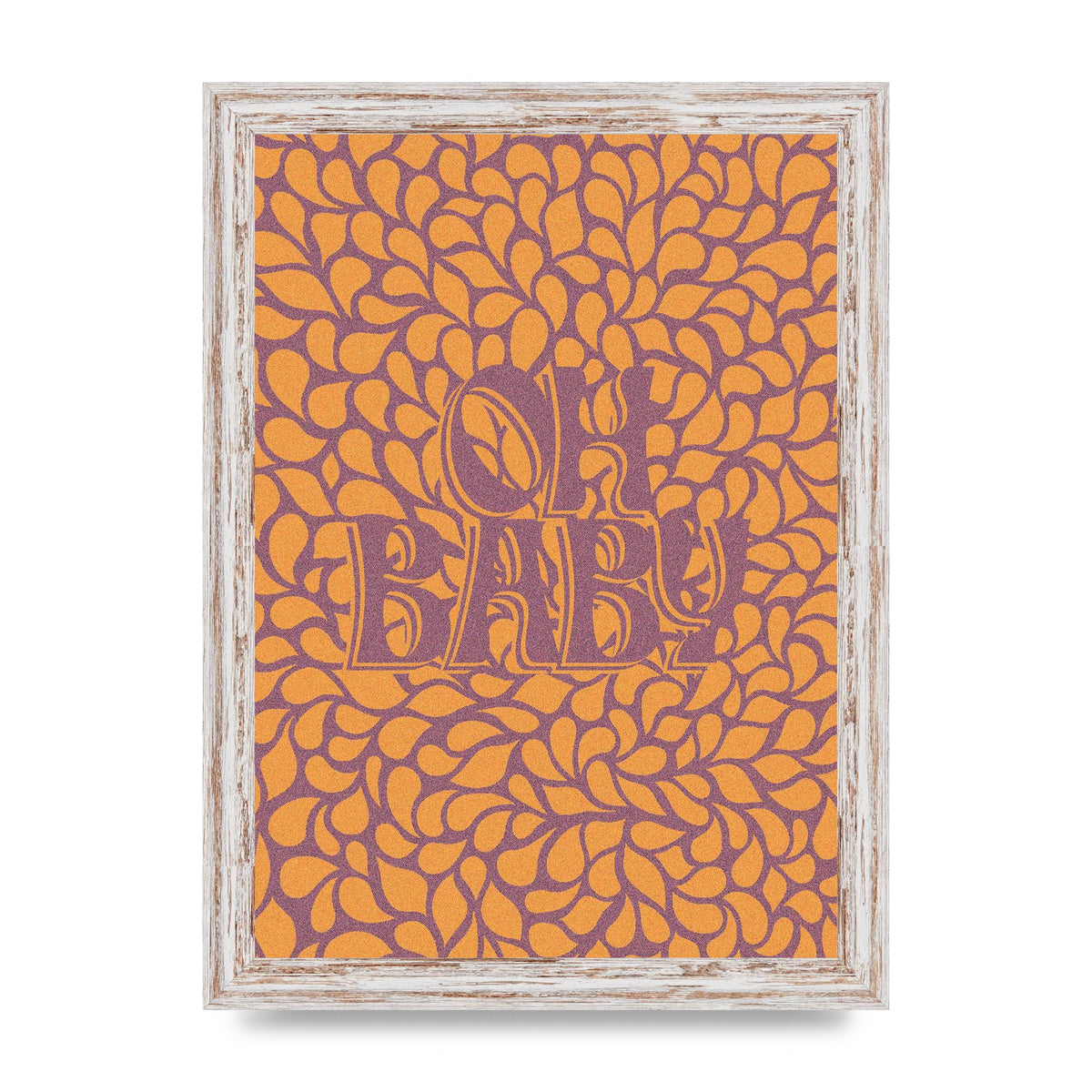 Oh Baby Coral Pattern" Printed Poster - A4 framed