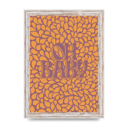 Oh Baby Coral Pattern" Printed Poster - A4 framed