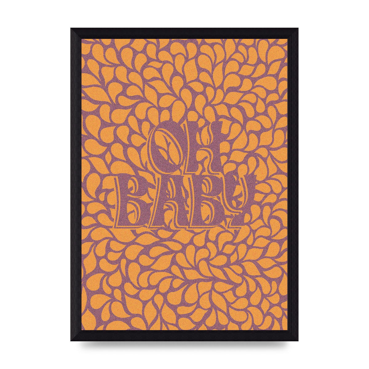 Oh Baby Coral Pattern" Printed Poster - A4 framed
