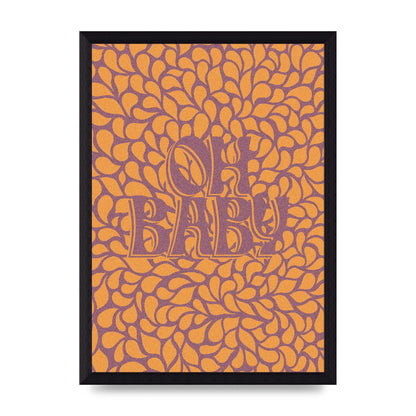 Oh Baby Coral Pattern" Printed Poster - A4 framed