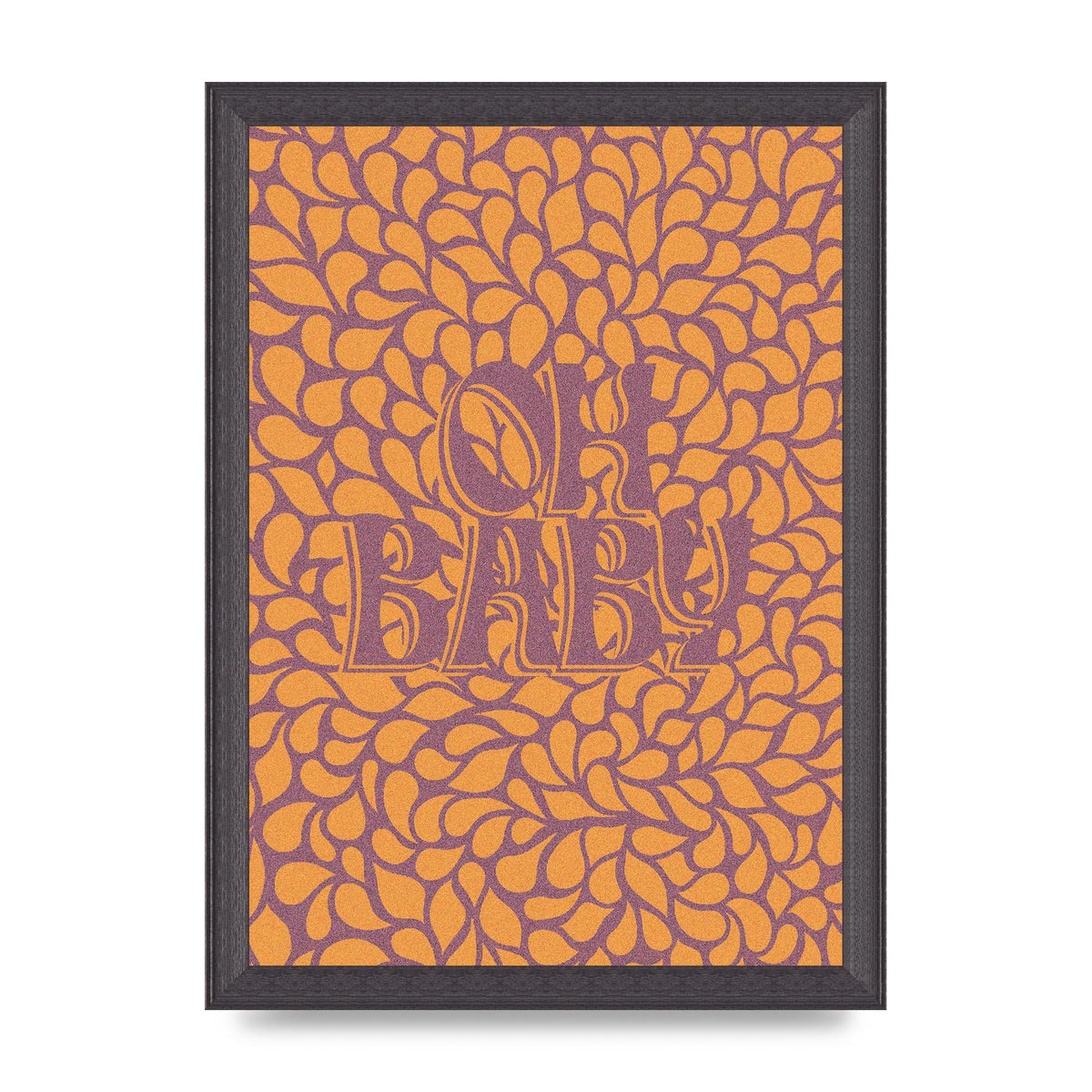 Oh Baby Coral Pattern" Printed Poster - A4 framed