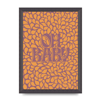 Oh Baby Coral Pattern" Printed Poster - A4 framed