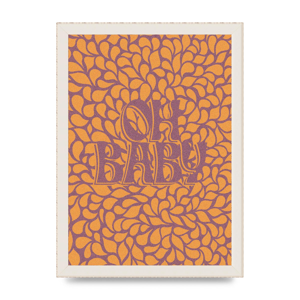 Oh Baby Coral Pattern" Printed Poster - A4 framed