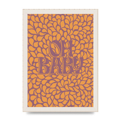 Oh Baby Coral Pattern" Printed Poster - A4 framed
