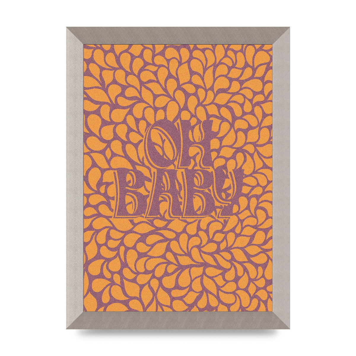 Oh Baby Coral Pattern" Printed Poster - A4 framed