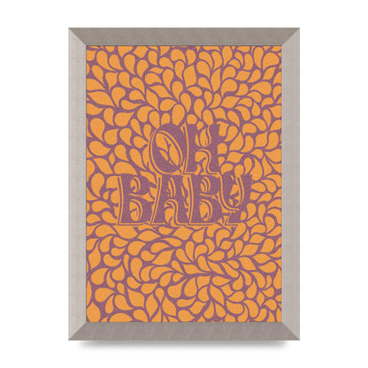 Oh Baby Coral Pattern" Printed Poster - A4 framed