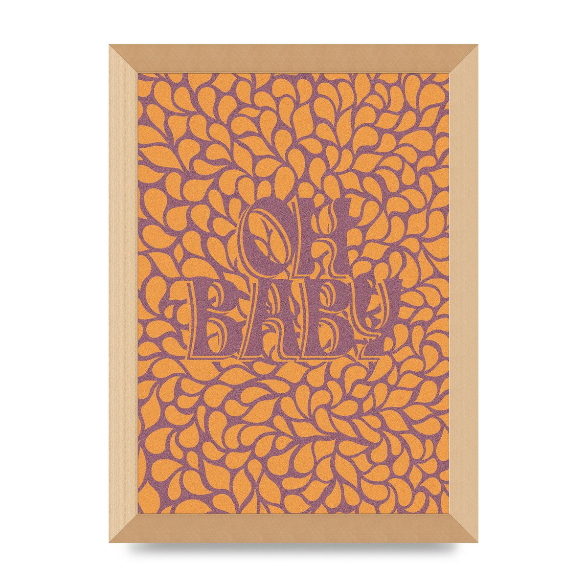 Oh Baby Coral Pattern" Printed Poster - A4 framed