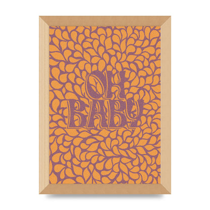 Oh Baby Coral Pattern" Printed Poster - A4 framed