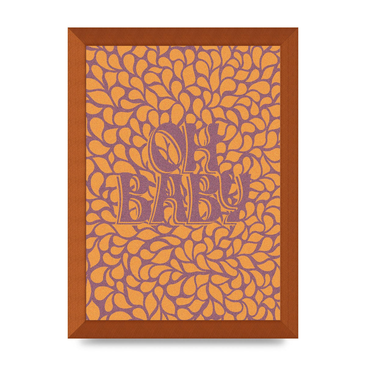Oh Baby Coral Pattern" Printed Poster - A4 framed