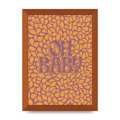 Oh Baby Coral Pattern" Printed Poster - A4 framed