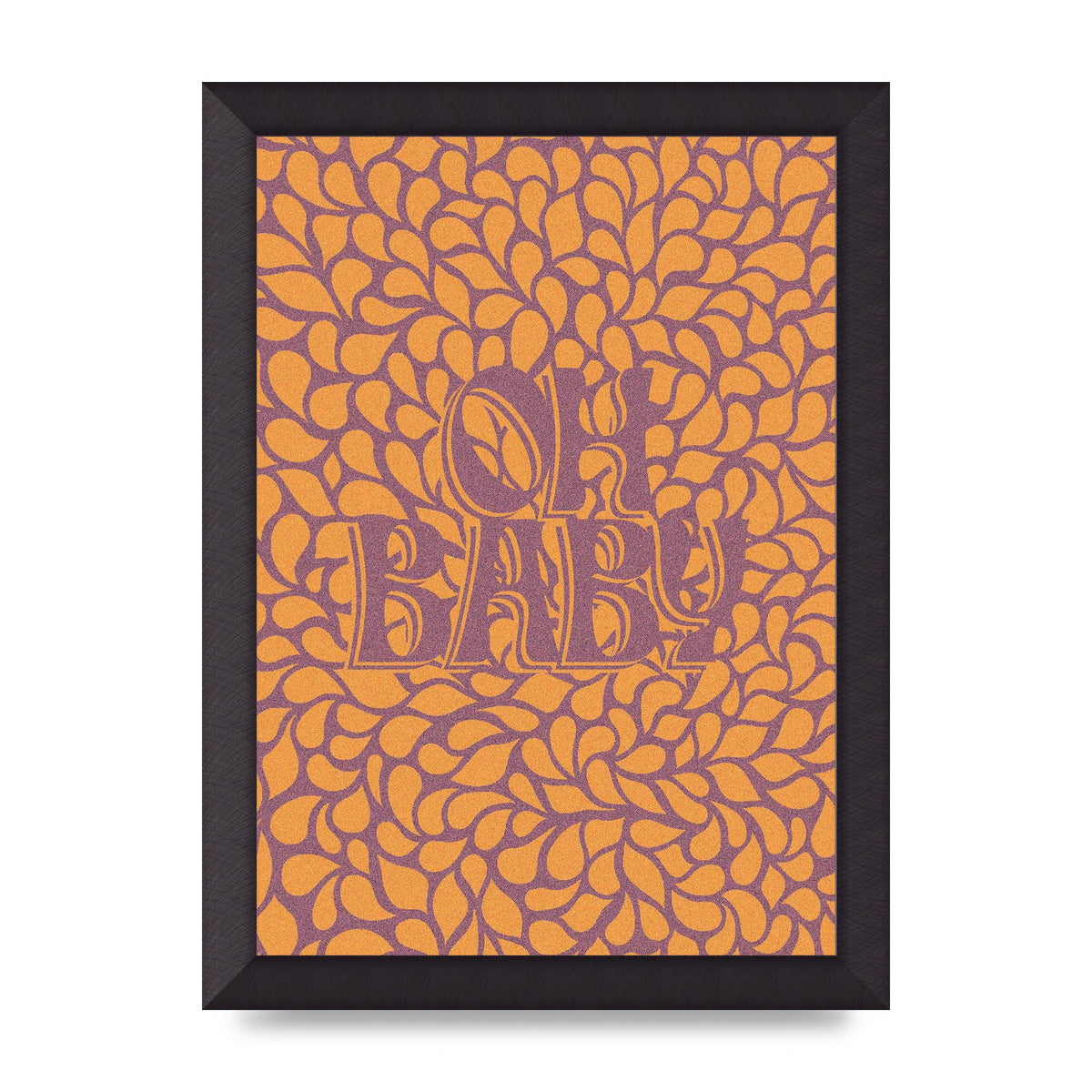 Oh Baby Coral Pattern" Printed Poster - A4 framed
