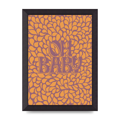 Oh Baby Coral Pattern" Printed Poster - A4 framed