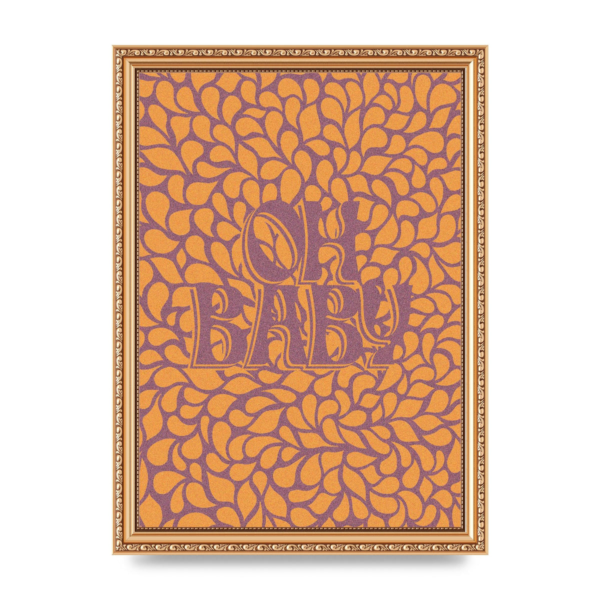 Oh Baby Coral Pattern" Printed Poster - A4 framed