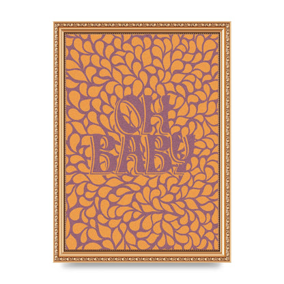 Oh Baby Coral Pattern" Printed Poster - A4 framed