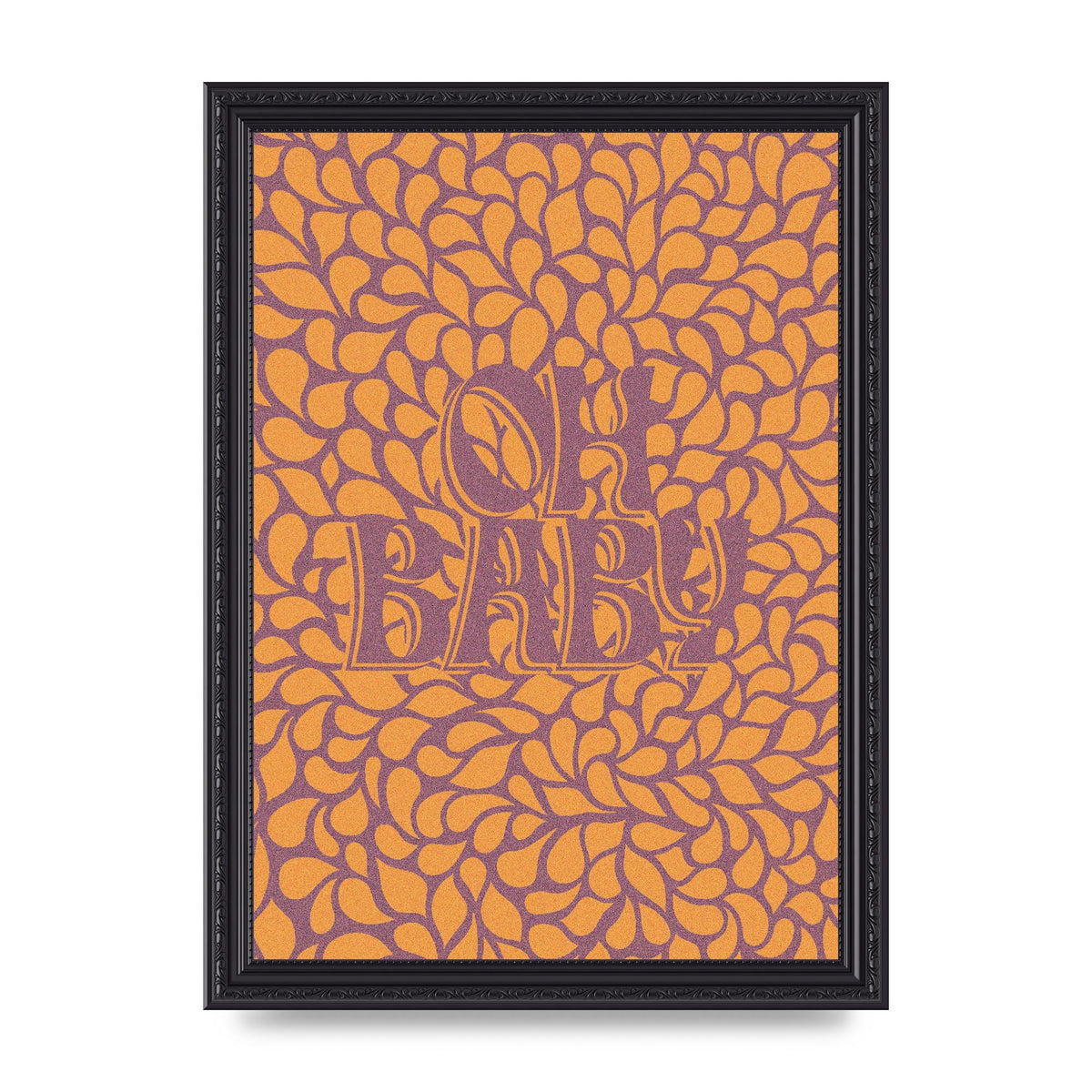 Oh Baby Coral Pattern" Printed Poster - A4 framed