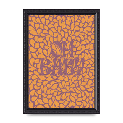 Oh Baby Coral Pattern" Printed Poster - A4 framed