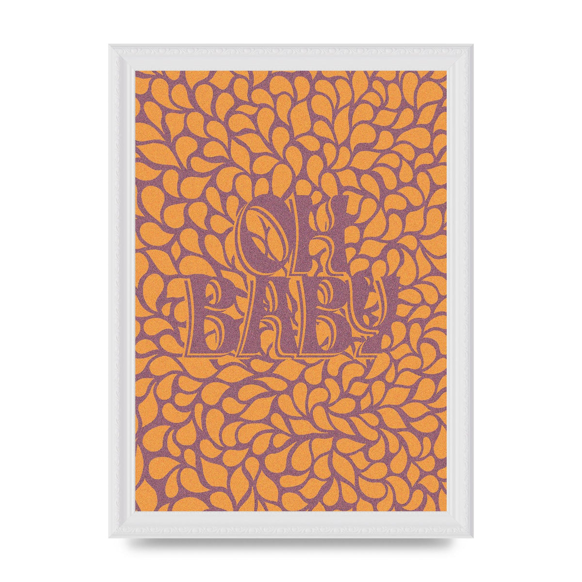 Oh Baby Coral Pattern" Printed Poster - A4 framed