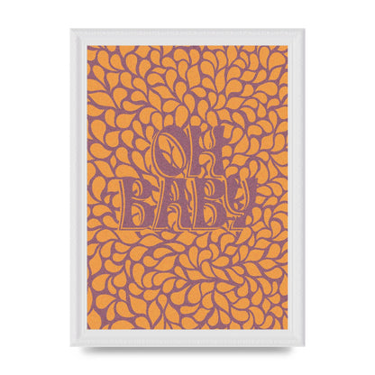 Oh Baby Coral Pattern" Printed Poster - A4 framed