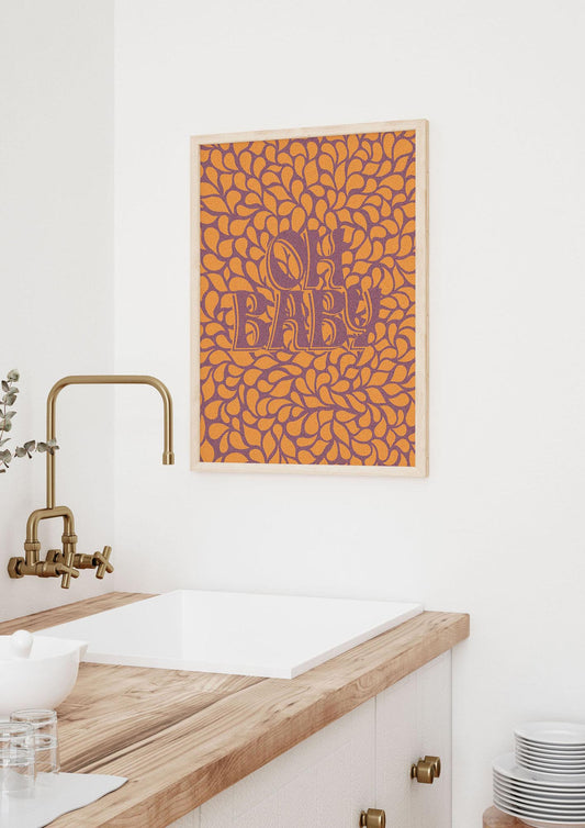Oh Baby Coral Pattern" Printed Poster - kitchen 3