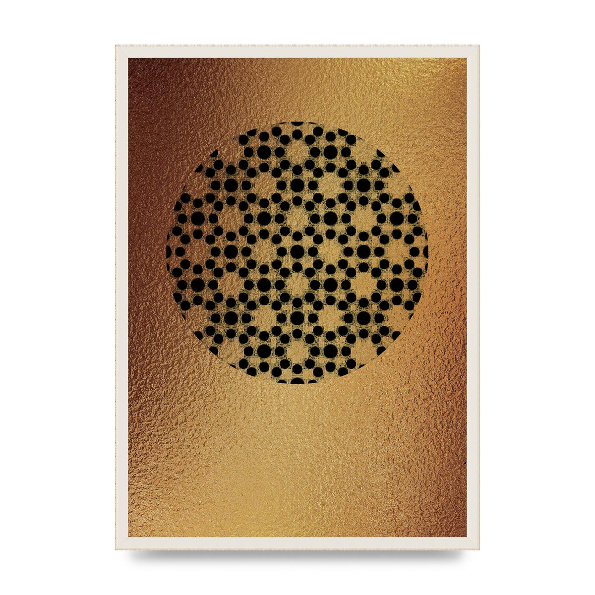 Moroccan Sun Disk Green Gold Wall Art - A2 framed