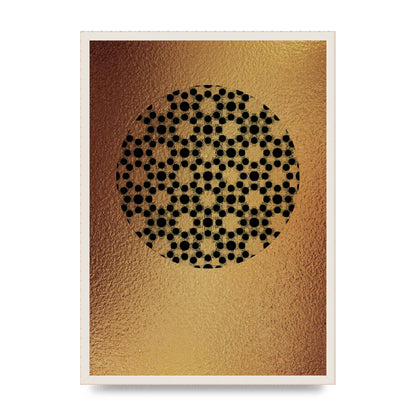 Moroccan Sun Disk Green Gold Wall Art - A2 framed