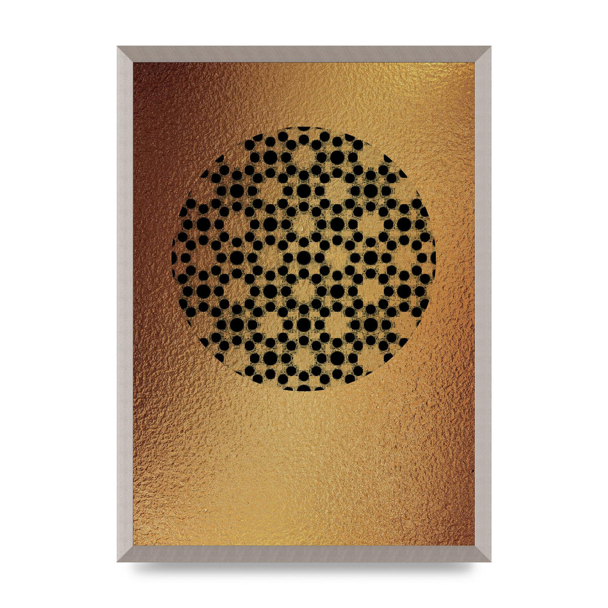Moroccan Sun Disk Green Gold Wall Art - A2 framed