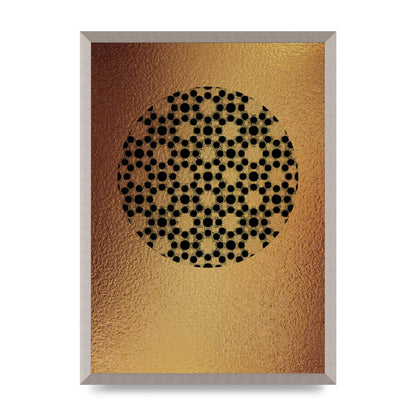 Moroccan Sun Disk Green Gold Wall Art - A2 framed