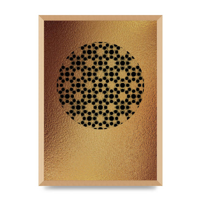Moroccan Sun Disk Green Gold Wall Art - A2 framed