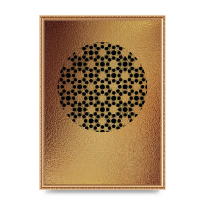 Moroccan Sun Disk Green Gold Wall Art - A2 framed