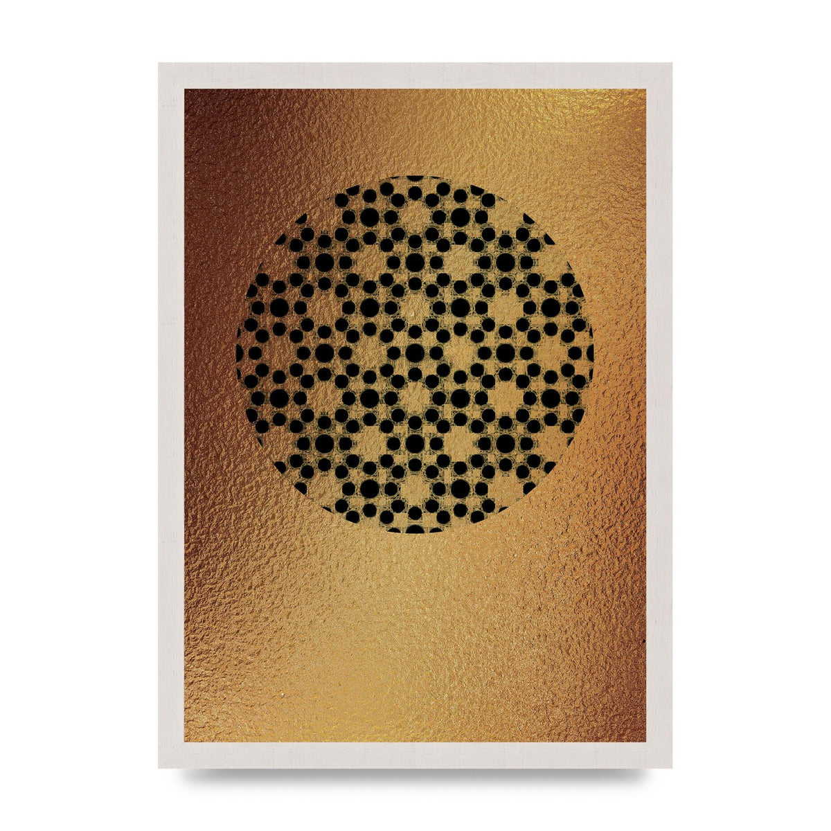 Moroccan Sun Disk Green Gold Wall Art - A3 framed