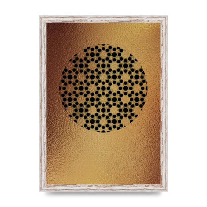 Moroccan Sun Disk Green Gold Wall Art - A3 framed