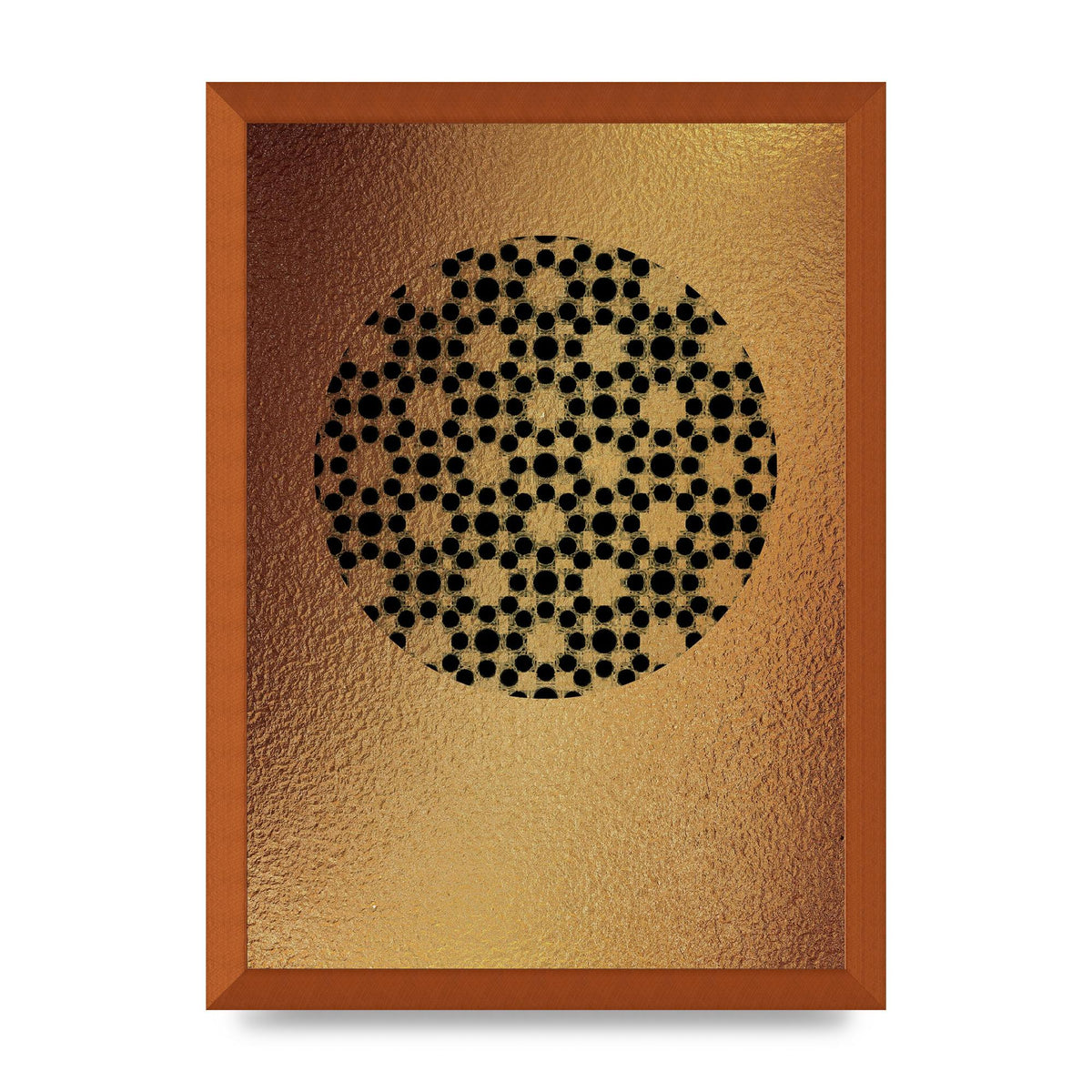 Moroccan Sun Disk Green Gold Wall Art - A3 framed