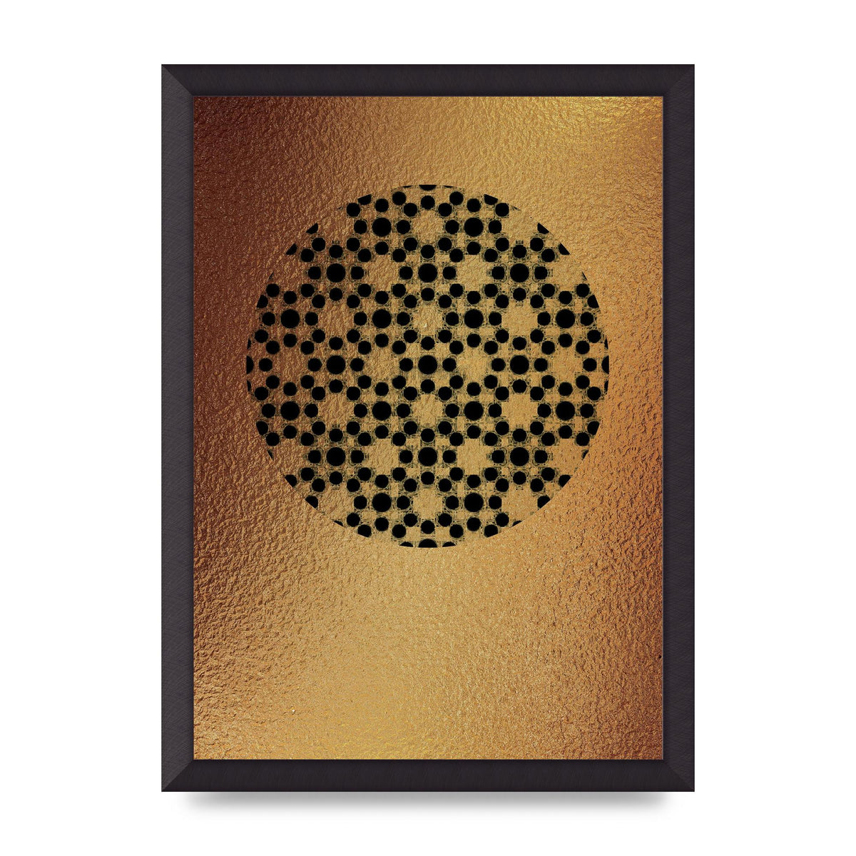 Moroccan Sun Disk Green Gold Wall Art - A3 framed