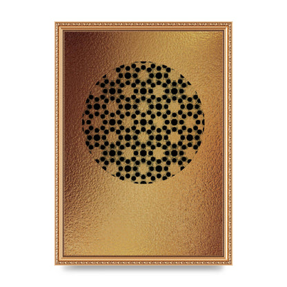 Moroccan Sun Disk Green Gold Wall Art - A3 framed