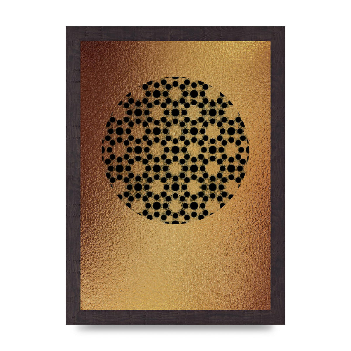 Moroccan Sun Disk Green Gold Wall Art - A4 framed