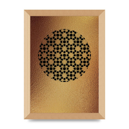 Moroccan Sun Disk Green Gold Wall Art - A4 framed