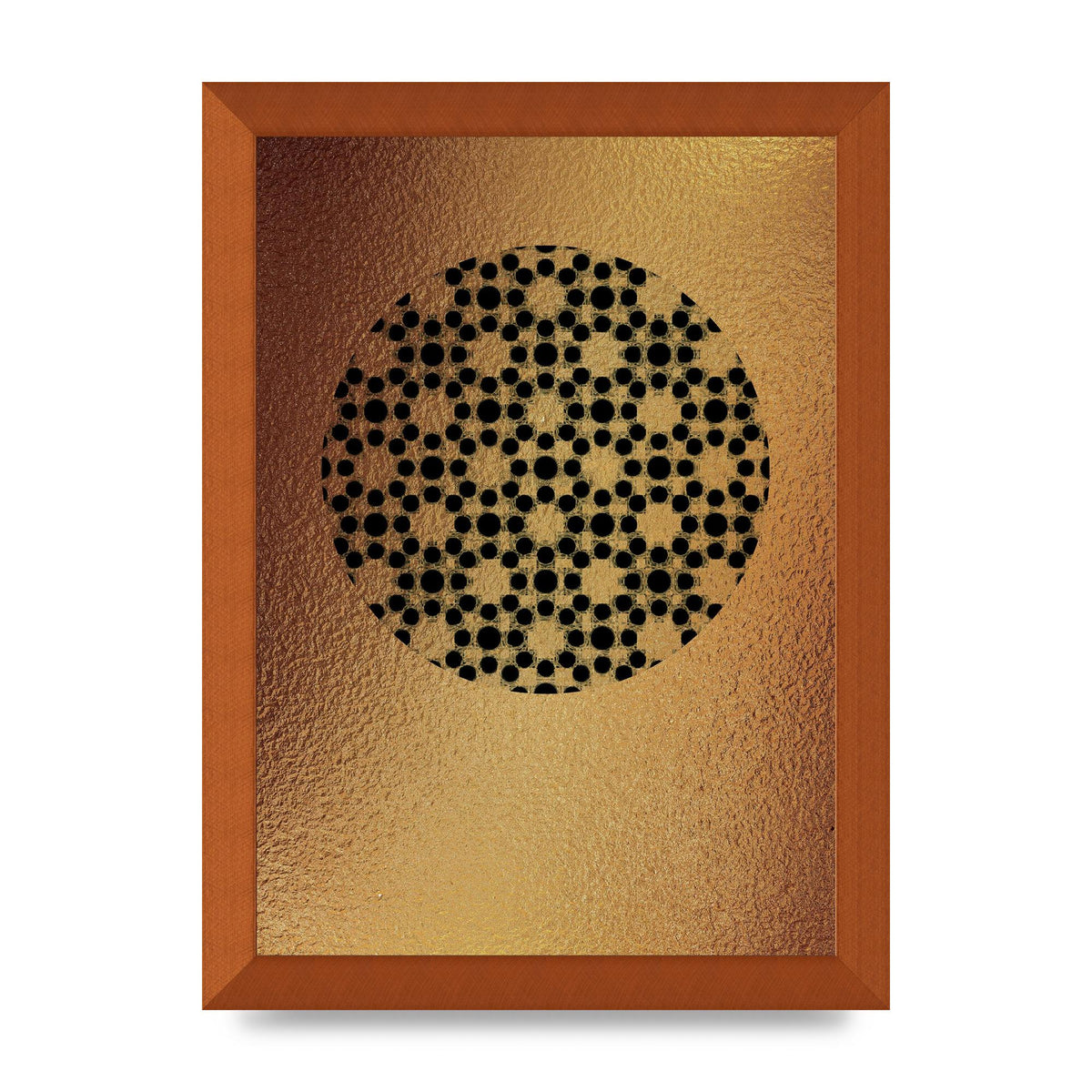 Moroccan Sun Disk Green Gold Wall Art - A4 framed