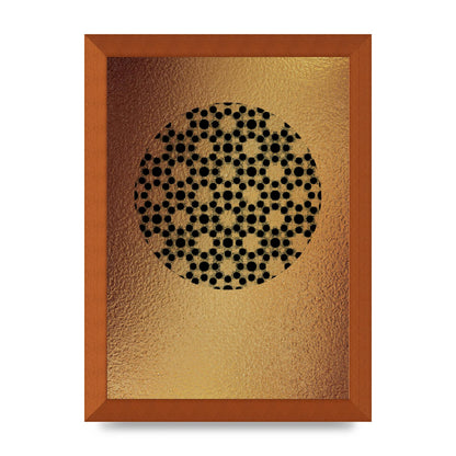 Moroccan Sun Disk Green Gold Wall Art - A4 framed