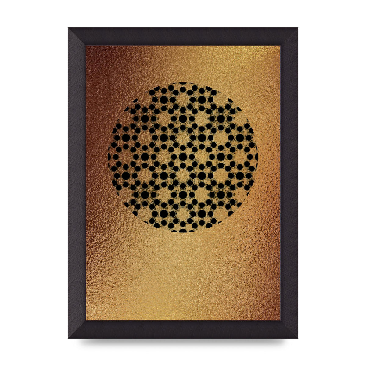Moroccan Sun Disk Green Gold Wall Art - A4 framed
