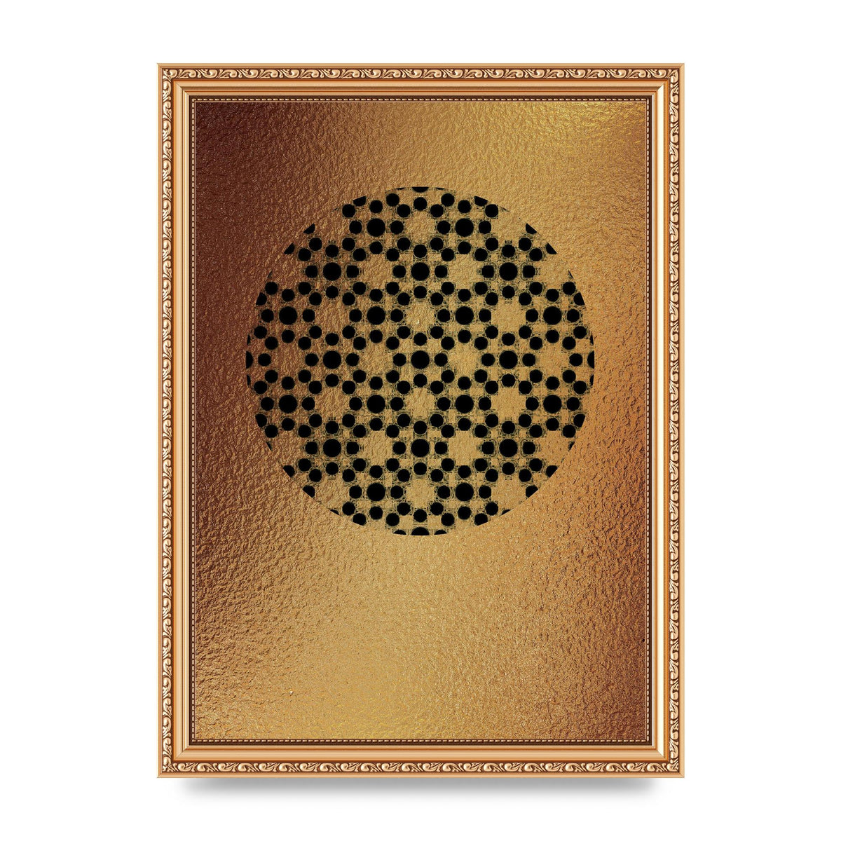 Moroccan Sun Disk Green Gold Wall Art - A4 framed