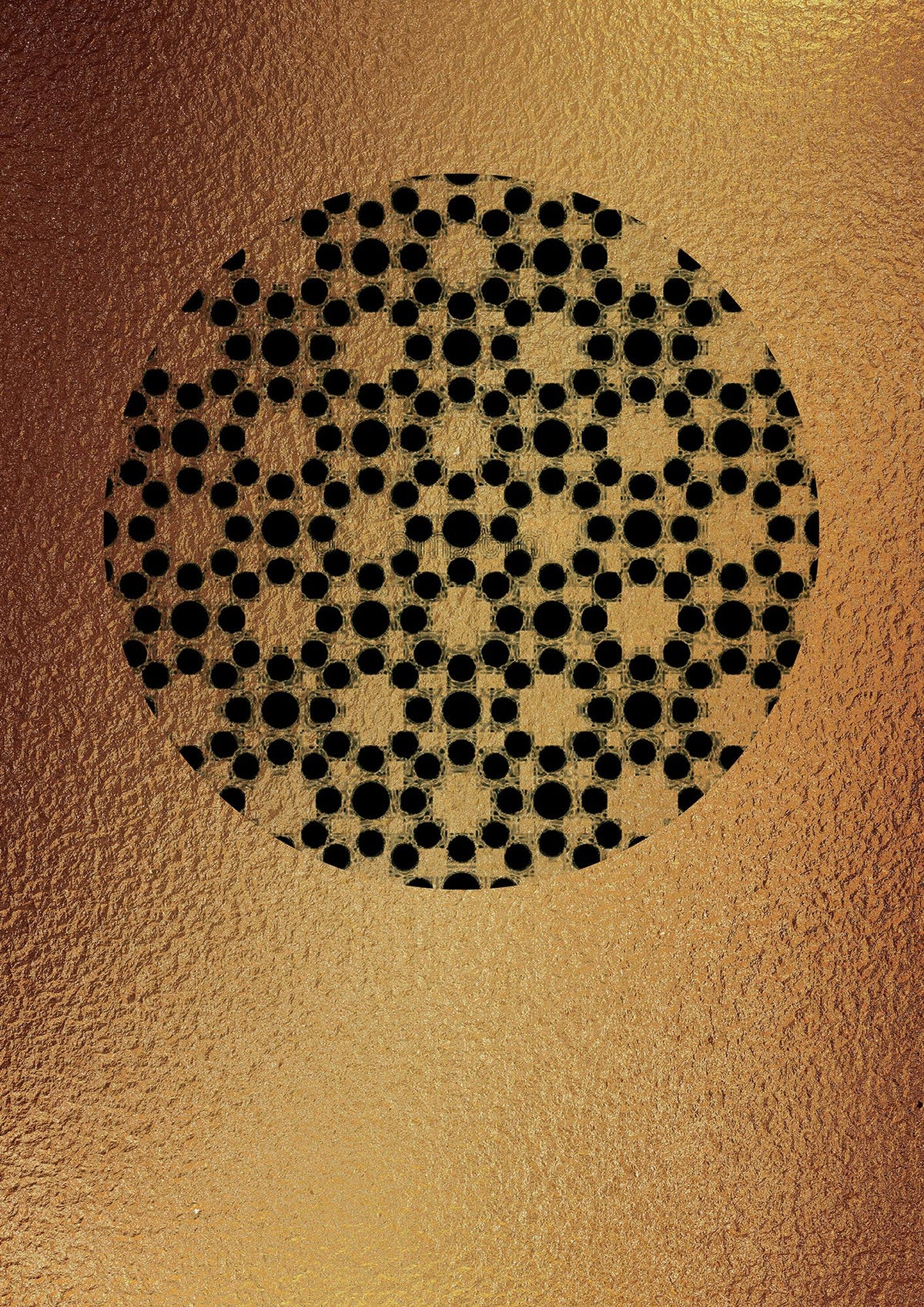 Moroccan Sun Disk Green Gold Wall Art - detail