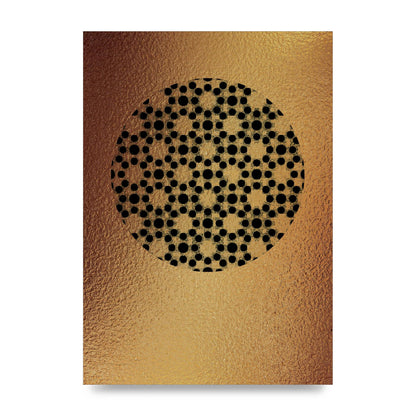 Moroccan Sun Disk Green Gold Wall Art - unframed print