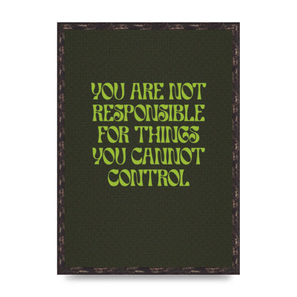 Inspirational Quote Things You Cant Control Quote Green" Art For The Home - A2 framed