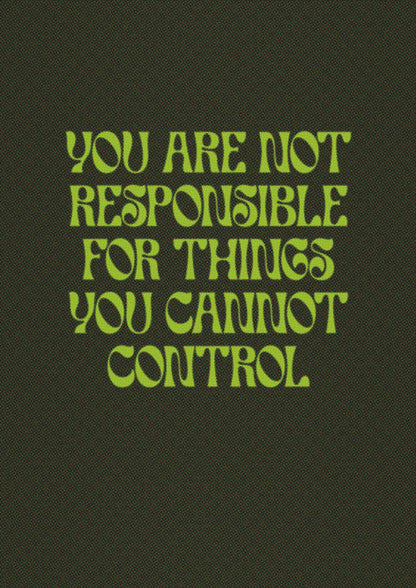 Inspirational Quote Things You Cant Control Quote Green" Art For The Home - detail