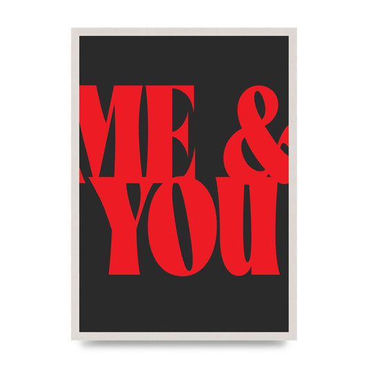 Red Me You Red Wall Art - A2 framed
