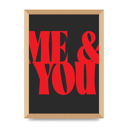 Red Me You Red Wall Art - A3 framed