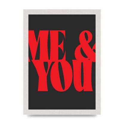 Red Me You Red Wall Art - A4 framed